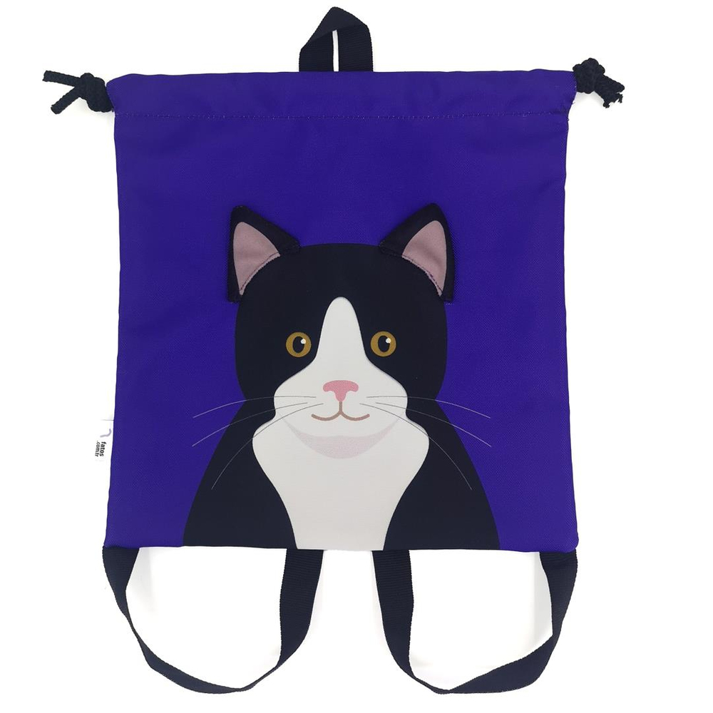 Kedi, Büzgülü Sırt Çantası, 28 cm