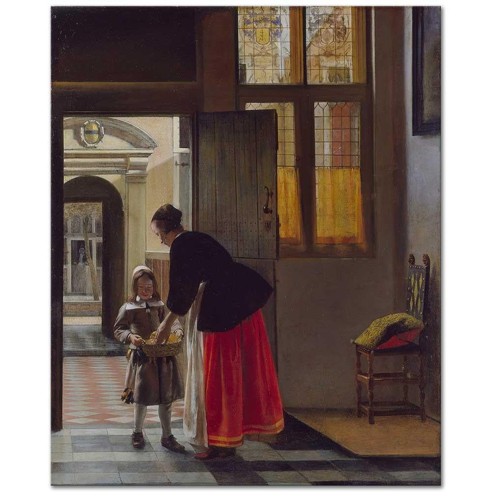 Pieter de Hooch Ekmek Getiren Çocuk Kanvas Tablo