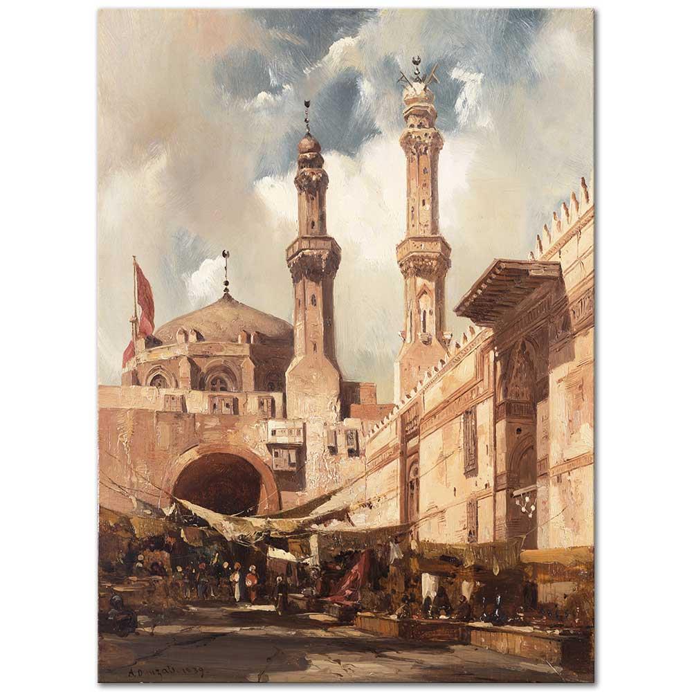 Adrien Dauzats Kahire Pazarı Kanvas Tablo