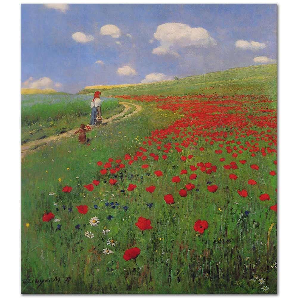 Pal Szinyei Merse Gelincik Tarlasında Kanvas Tablo