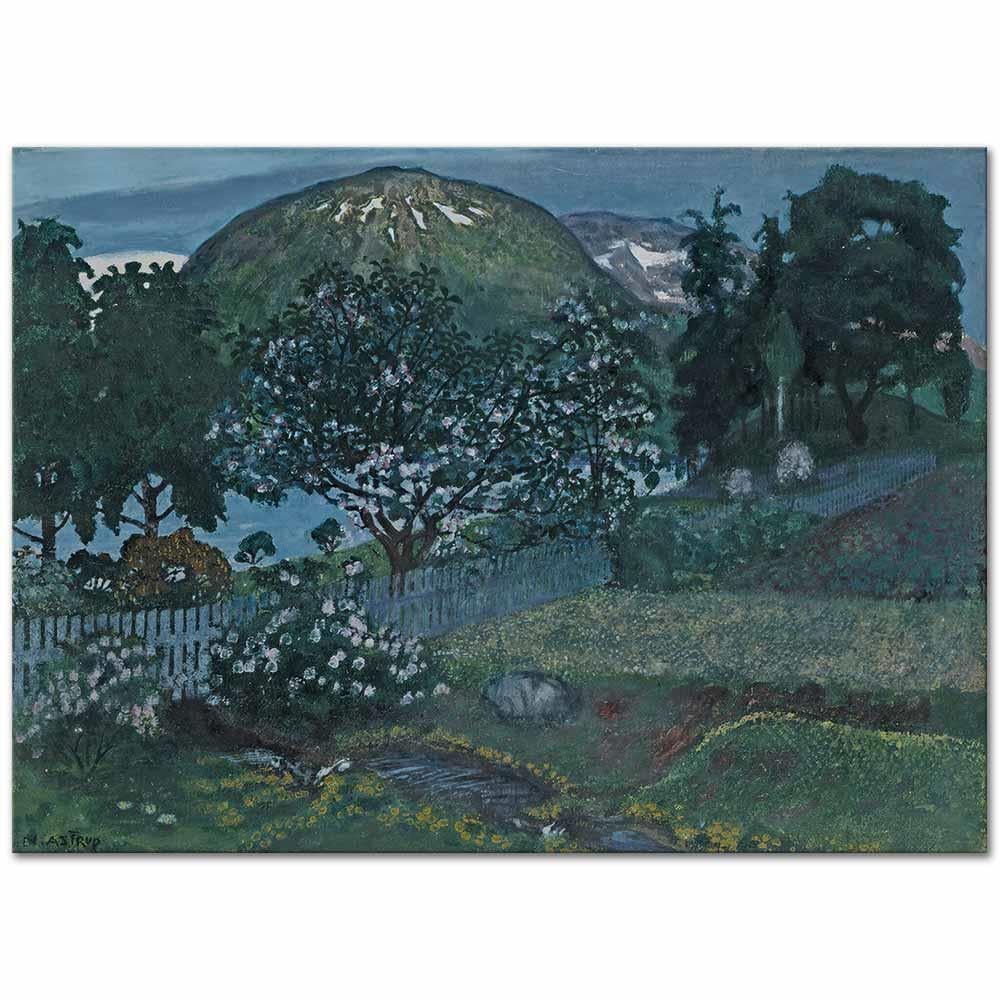 Nikolai Astrup Bir Haziran Gecesi Bahçe Kanvas Tablo