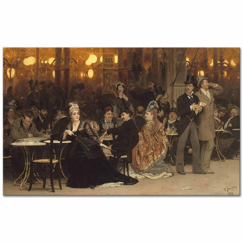 Ilya Repin Paris'te Bir Cafe Kanvas Tablo