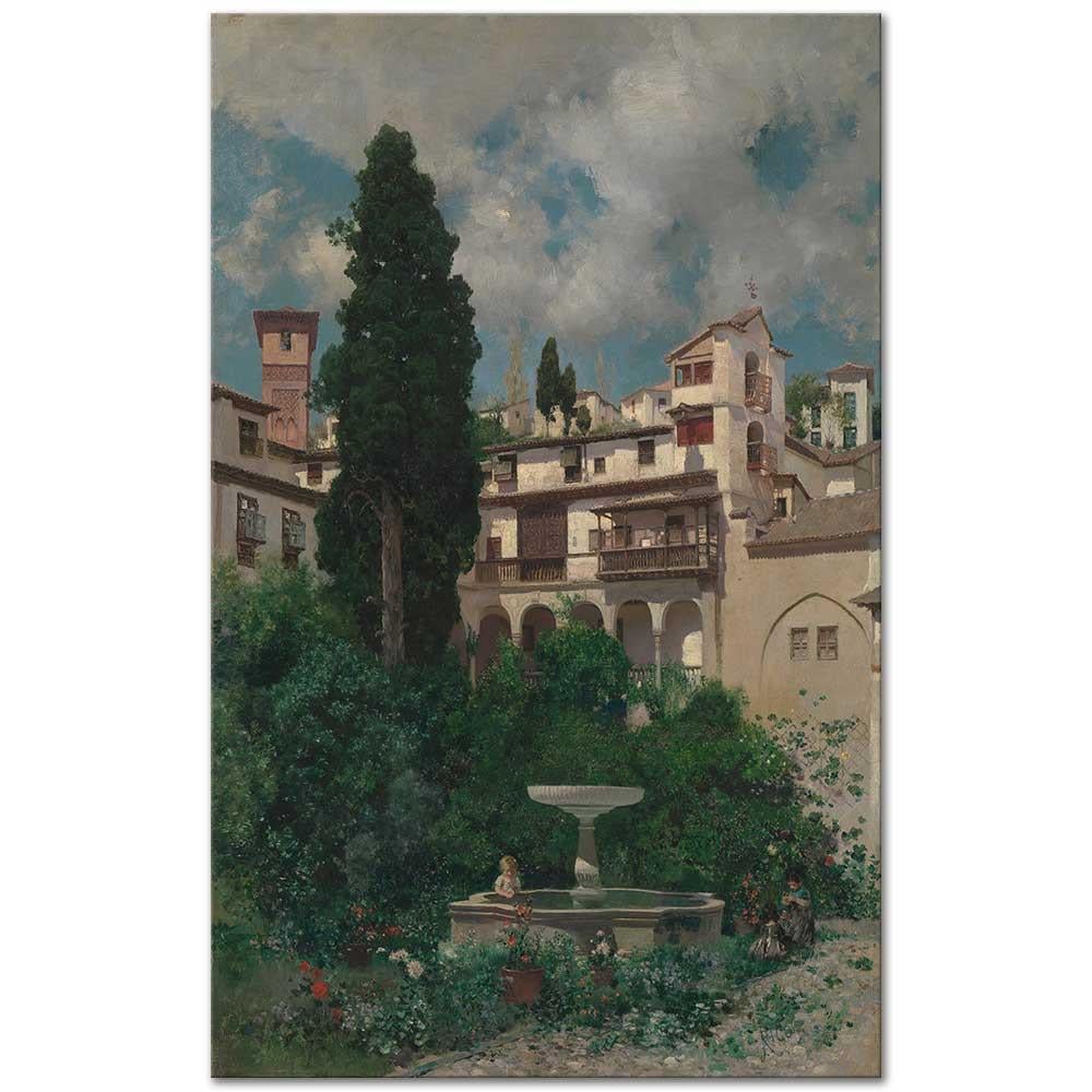 Martín Rico y Ortega İspanyol Bahçesi Kanvas Tablo