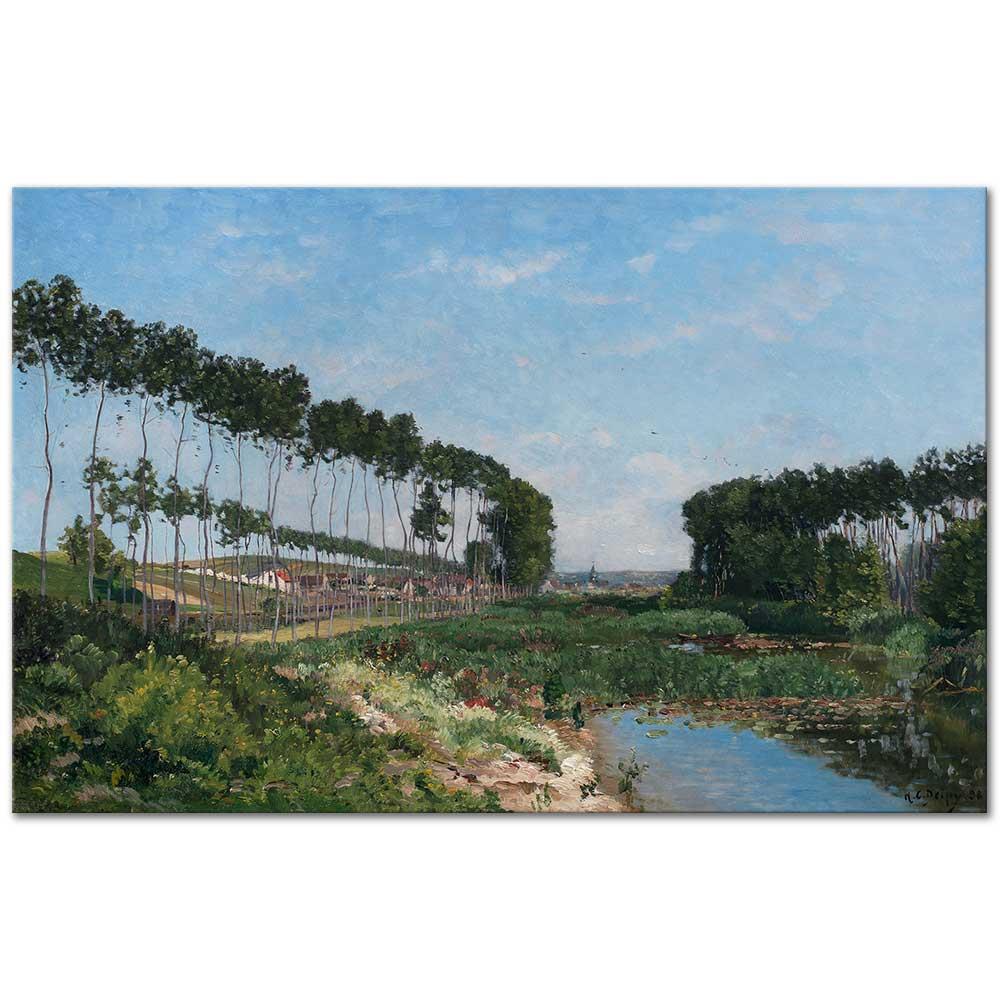 Hippolyte Camille Delpy Nehir Boyunca Ağaçlar Kanvas Tablo