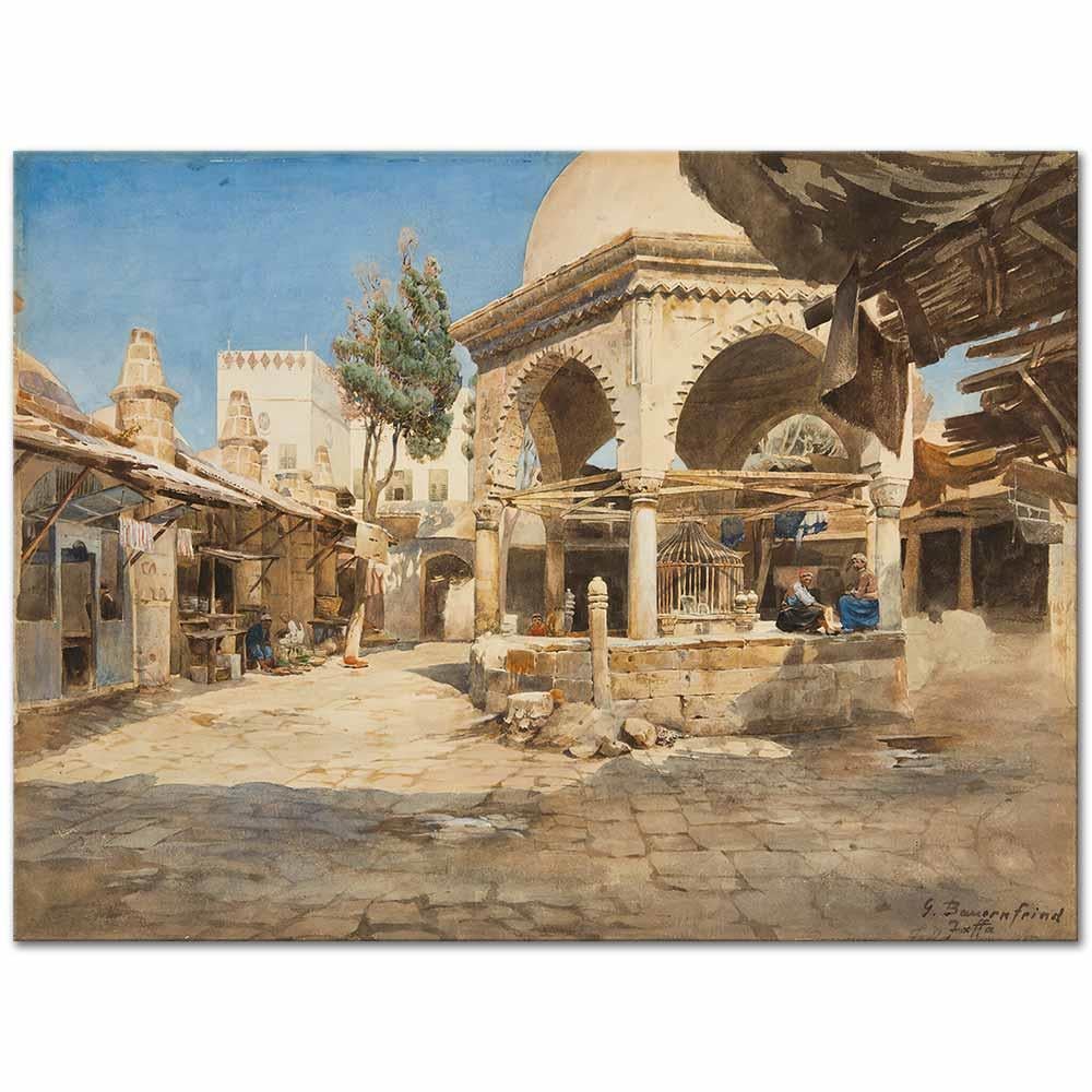 Gustav Bauernfeind Yafa'da Kuyu Kanvas Tablo