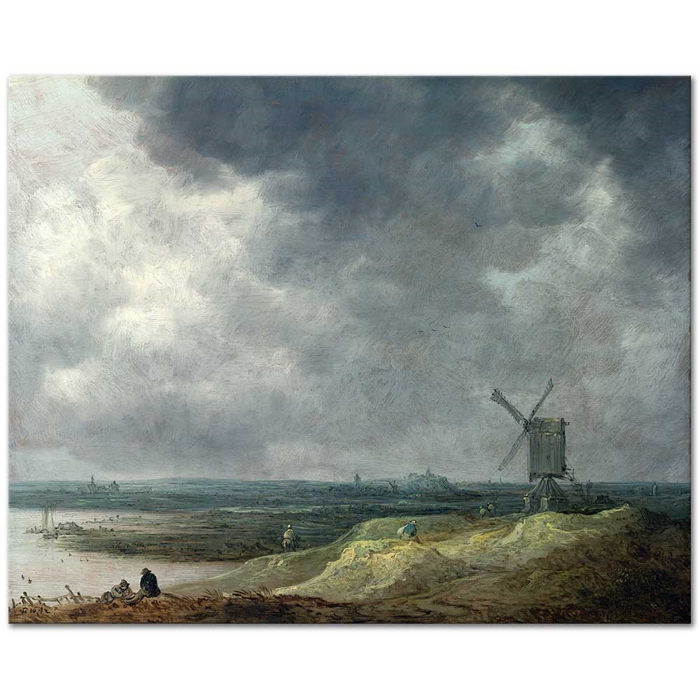 Jan van Goyen Sahilde Değirmen Kanvas Tablo