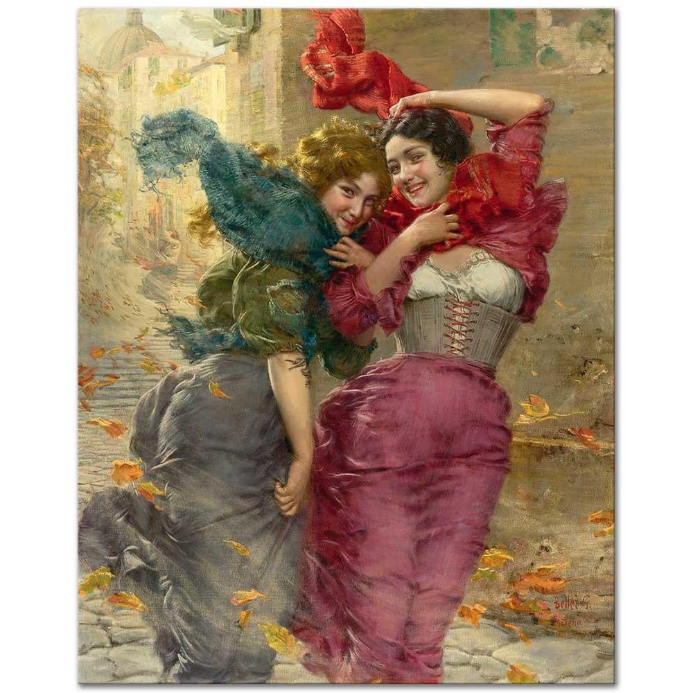 Gaetano Bellei Rüzgarlı Bir Gün Kanvas Tablo