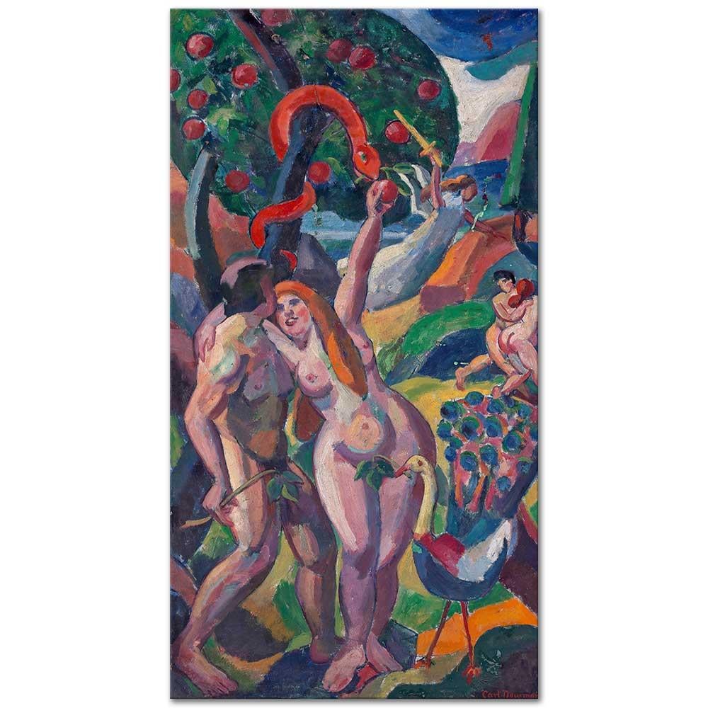 Carl Newman Adem ve Havva Kanvas Tablo