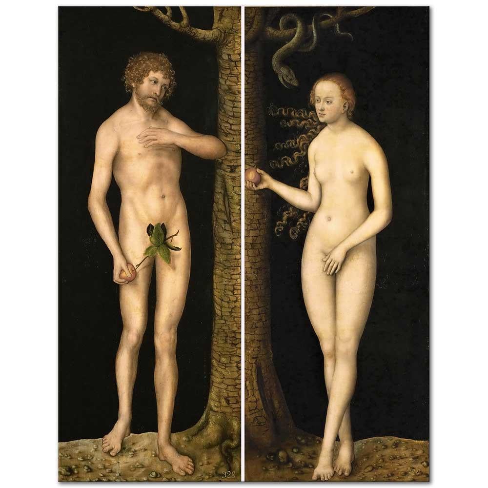 Lucas Cranach Adam ile Havva Kanvas Tablo