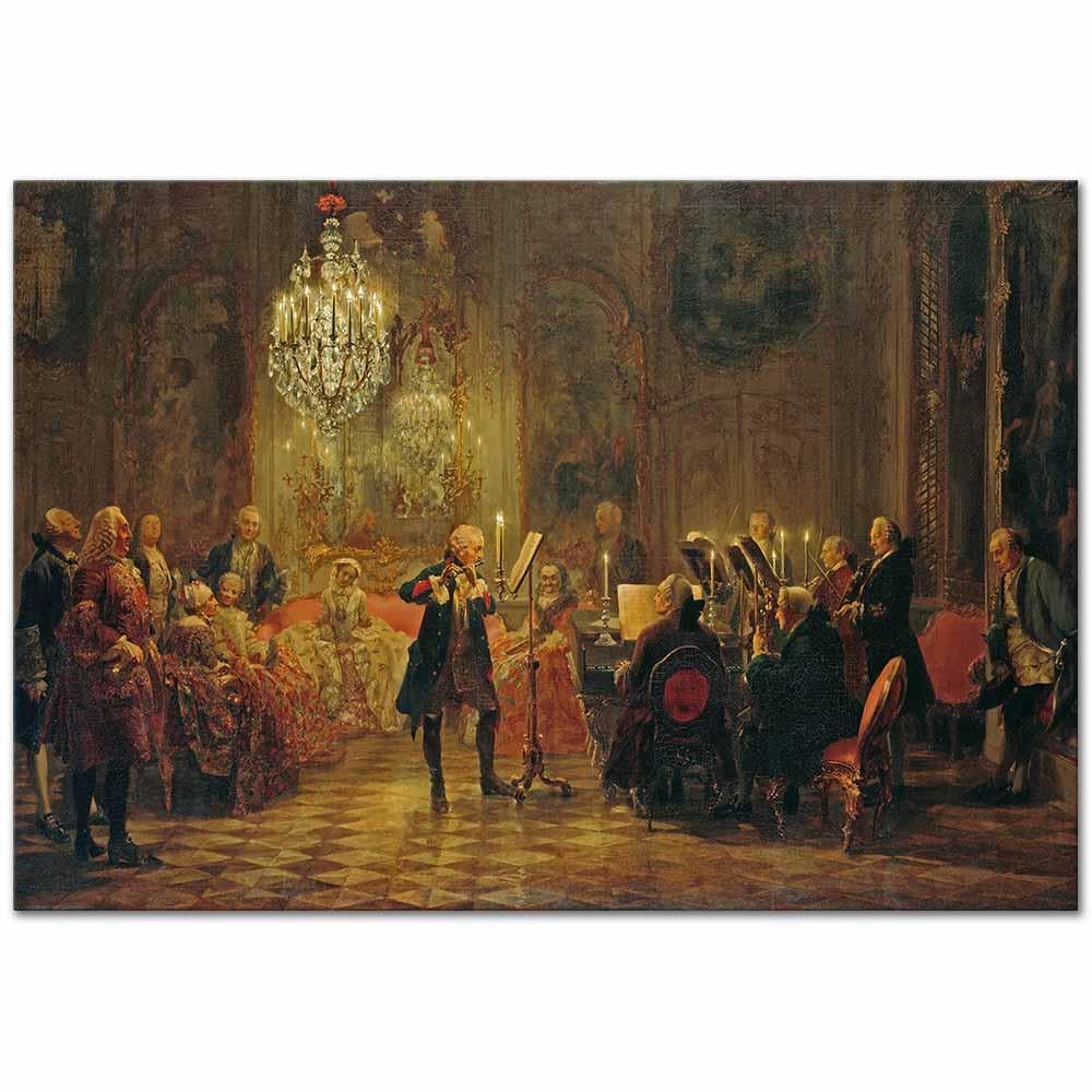 Adolph von Menzel Flüt Konseri Kanvas Tablo