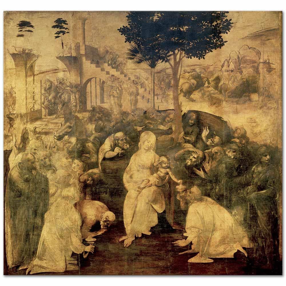 Leonardo da Vinci Kahinlerin Tazimi Kanvas Tablo