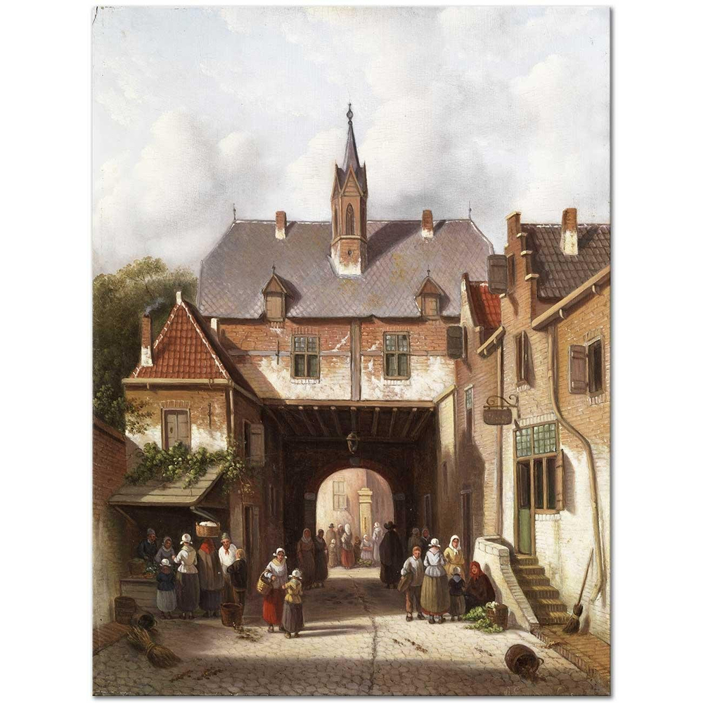 Adrianus Eversen Çarşı Kanvas Tablo