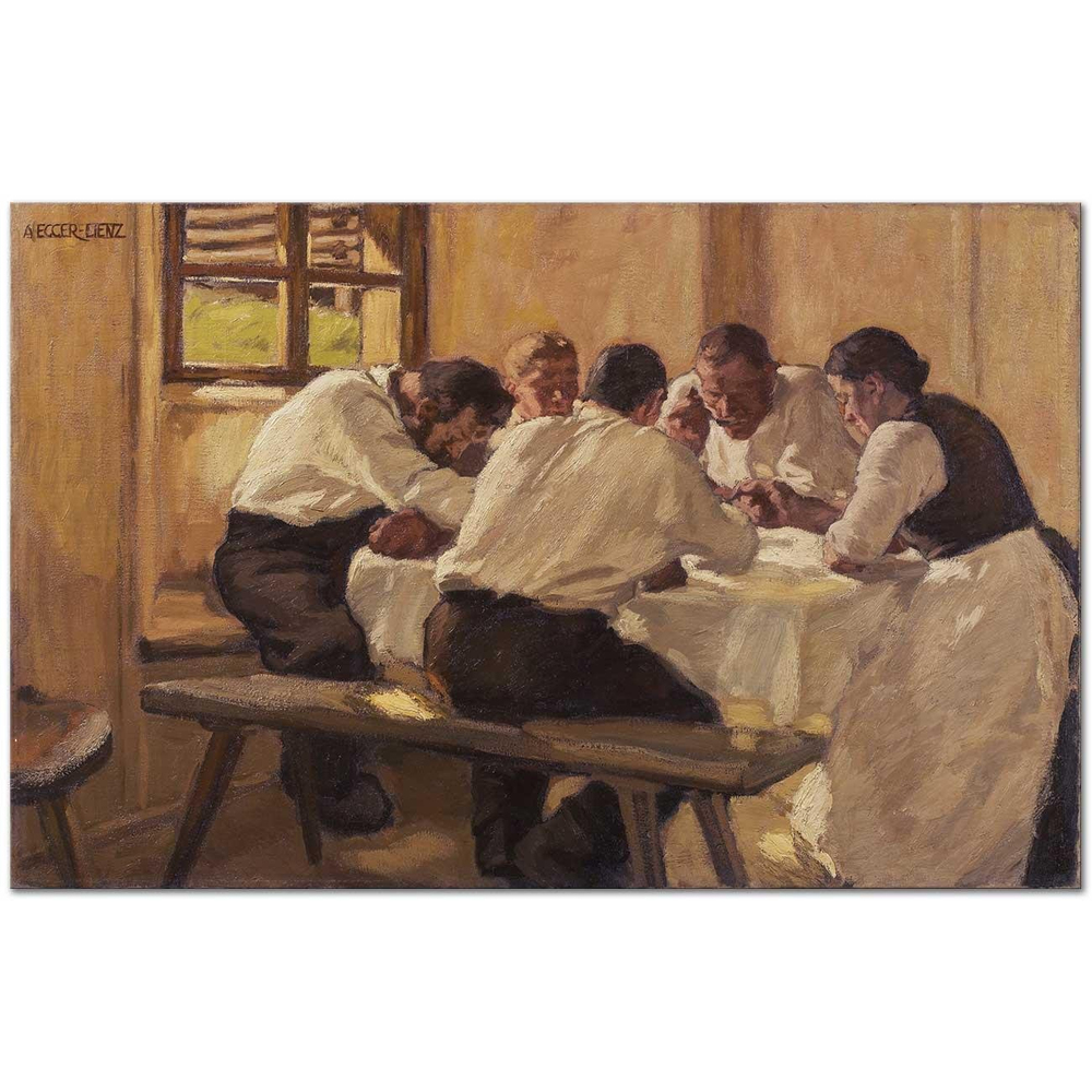 Albin Egger Lienz Öğlen Yemeği Kanvas Tablo