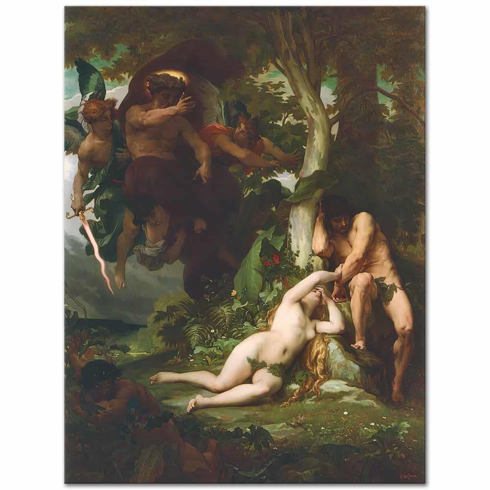 Alexandre Cabanel Adem ve Havva'nın Cennetten Kovulması Kanvas Tablo