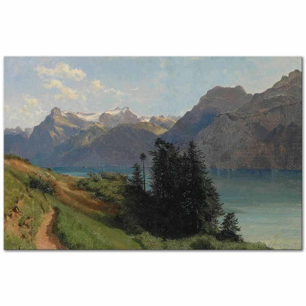 Alexandre Calame Lucerne Gölü ve Urirotstock Kanvas Tablo