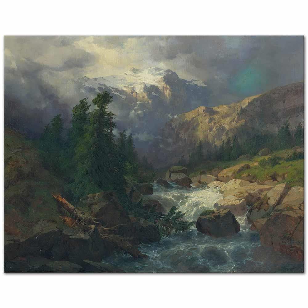 Alexandre Calame Fırtına Havası Kanvas Tablo