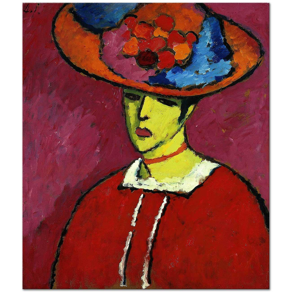Alexej von Jawlensky Schokko Geniş Kenarlı Şapkası İle Kanvas Tablo