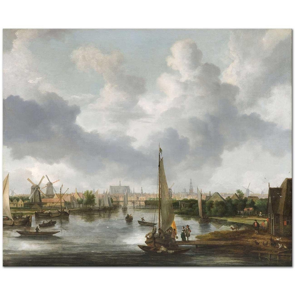 Allaert van Everdingen Kıyıda Tekneler Kanvas Tablo