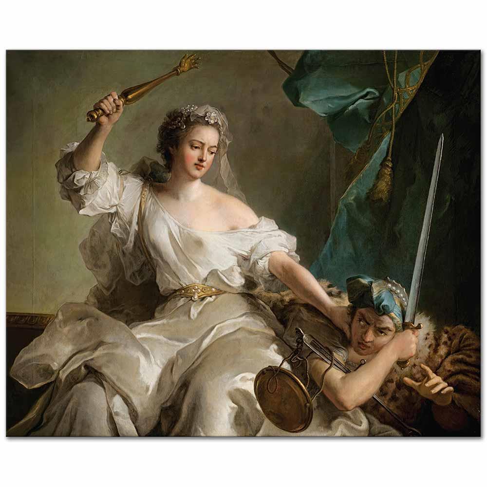 Jean-Marc Nattier Adalet Haksızlığı Cezalandırırken Kanvas Tablo