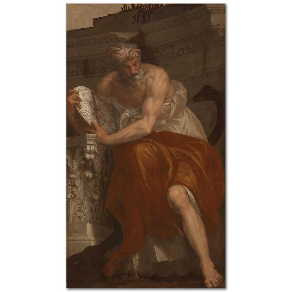 Paolo Veronese Astrolab ile Yön Bulma Alegorisi Kanvas Tablo