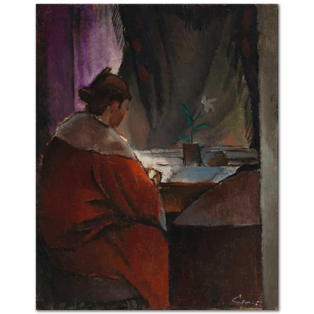 Alvar Cawen Pencere Önünde Kanvas Tablo