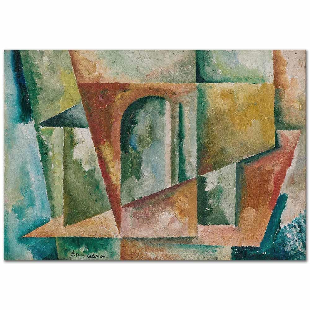 Amadeo de Souza Cardoso Kübist Manzara Kanvas Tablo