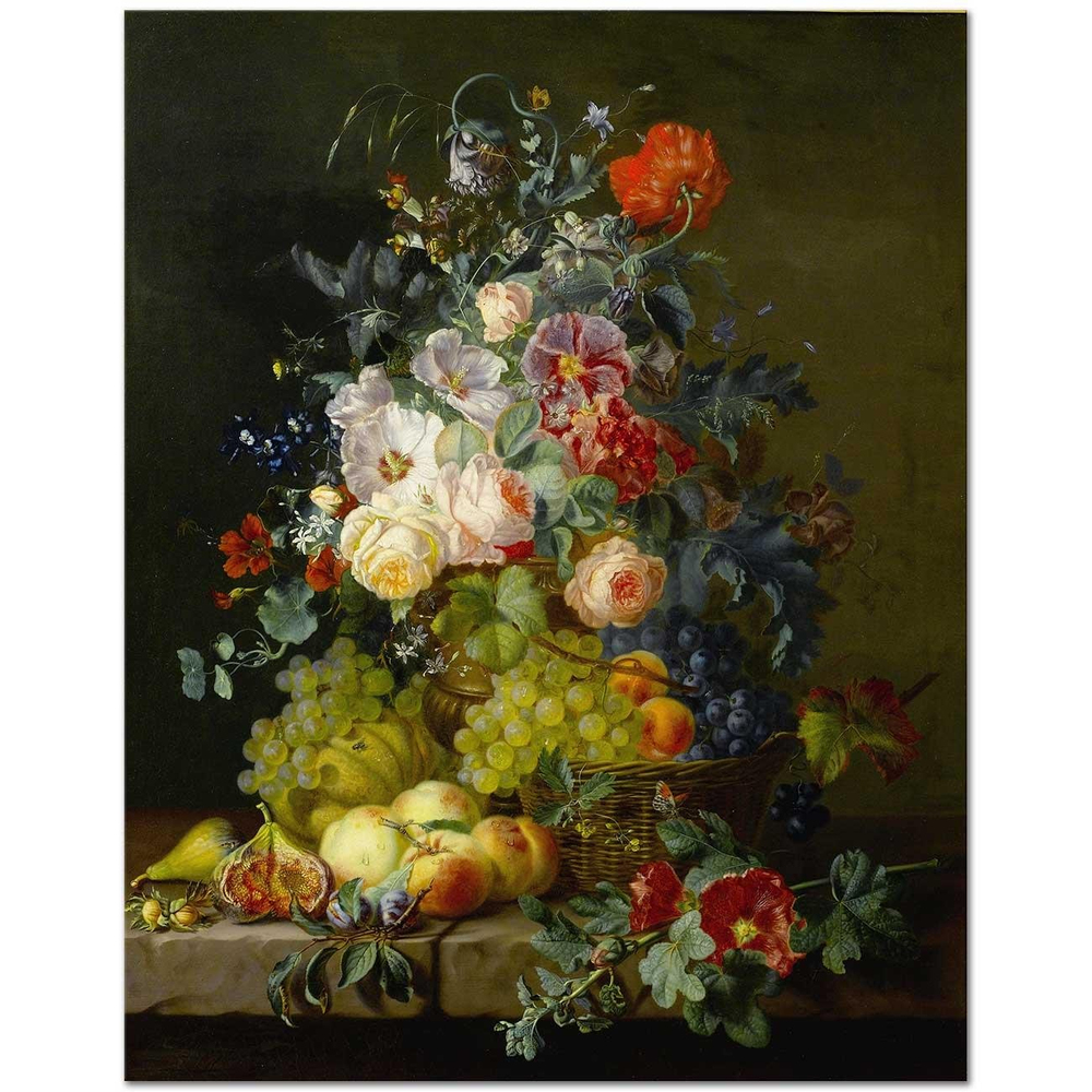 Amalie Kaercher Çiçekler ve Meyveler Kanvas Tablo