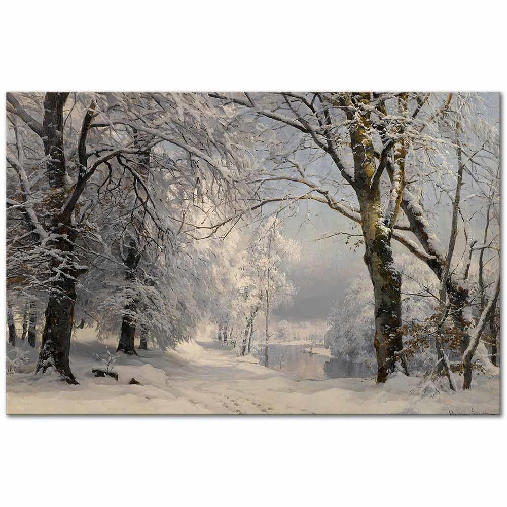 Anders Andersen-Lundby Ormanda Kış Kanvas Tablo