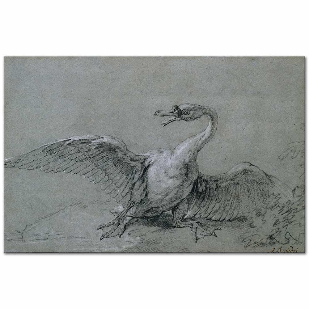 Jean-Baptiste Oudry Kızgın Kuğu Kanvas Tablo