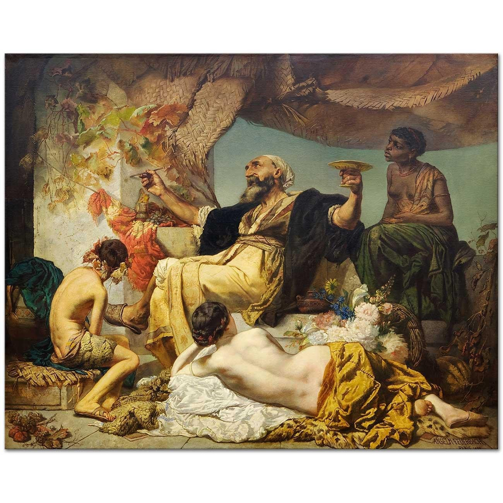 Anselm Feuerbach Tavernada Şair Kanvas Tablo