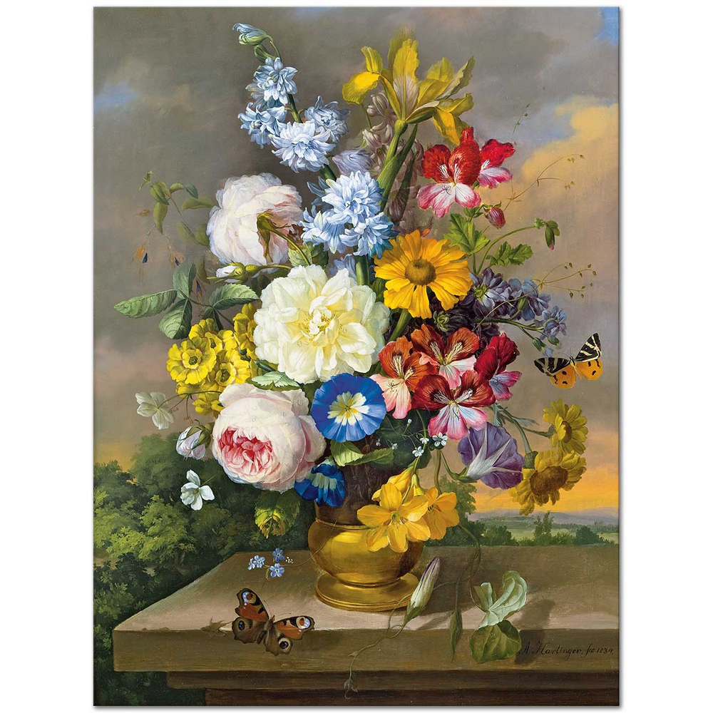 Anton Hartinger Çiçekler Kanvas Tablo