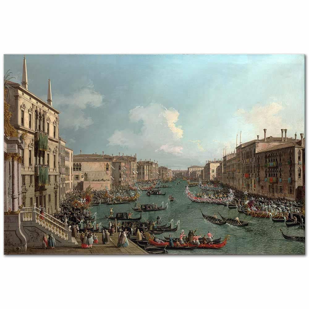 Antonio Canaletto Büyük Kanalda Bir Yelken Yarışması Kanvas Tablo