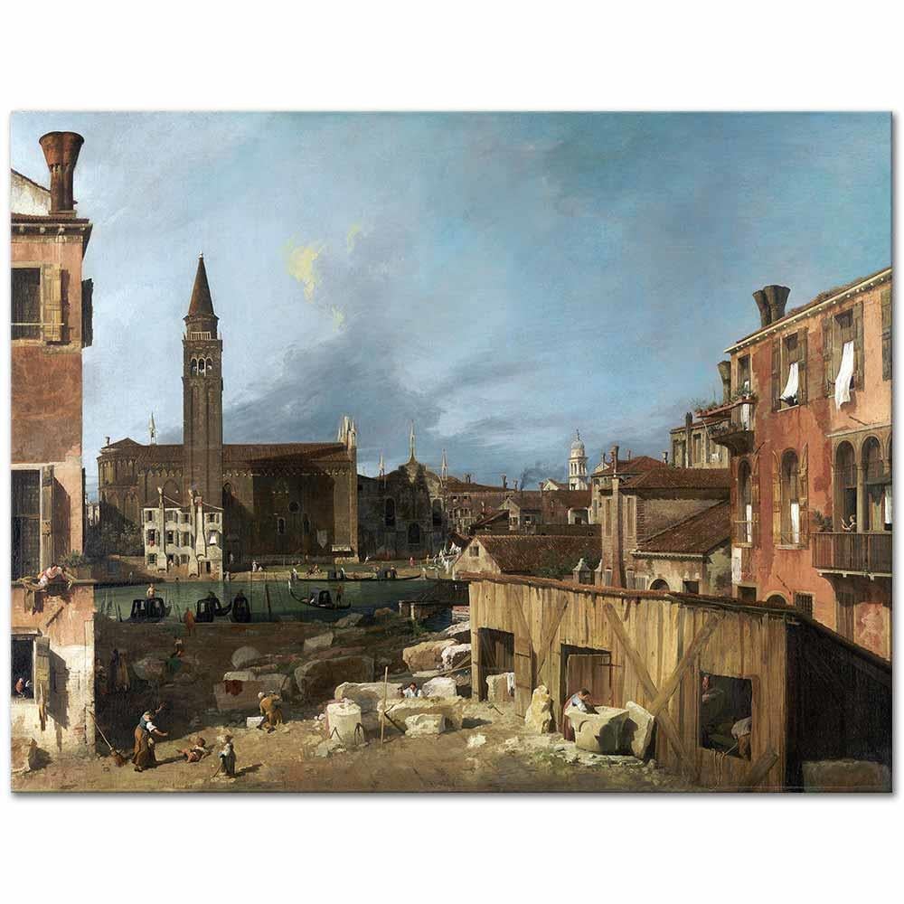 Antonio Canaletto Taş Ustasının Avlusu Kanvas Tablo