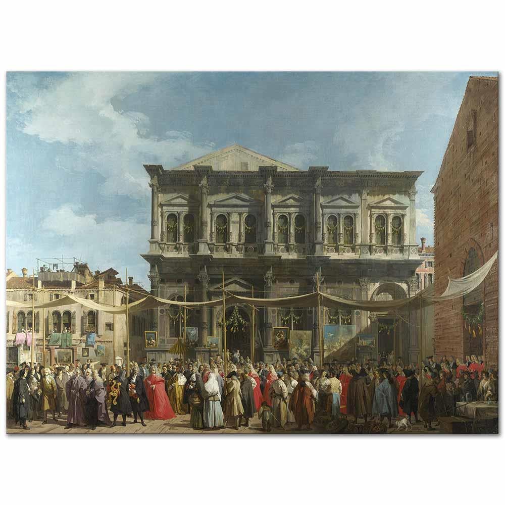 Antonio Canaletto Aziz Roch Yortusu Günü Venedik Kanvas Tablo