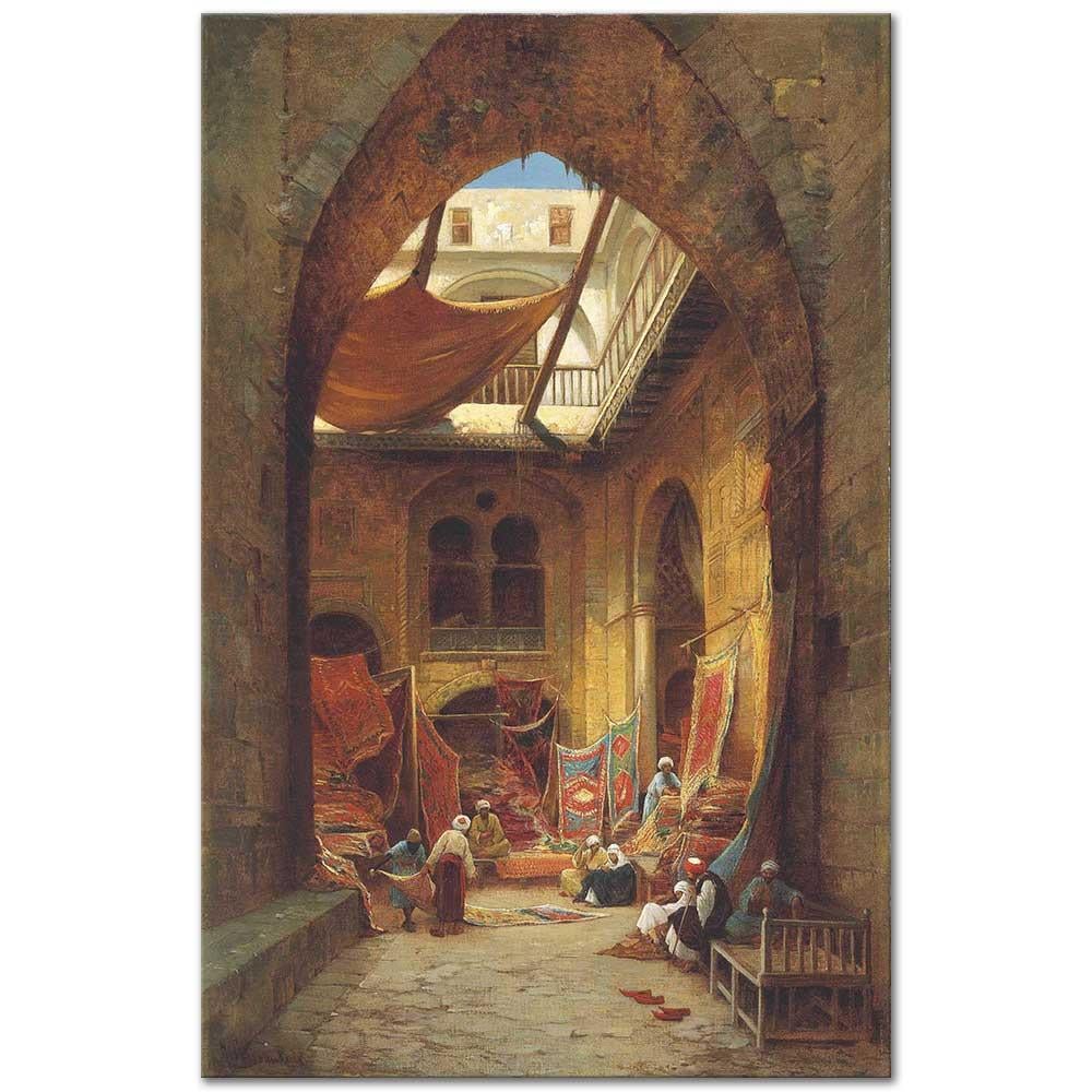 Hermann David Salomon Corrodi Arap Halı Tüccarları Kanvas Tablo