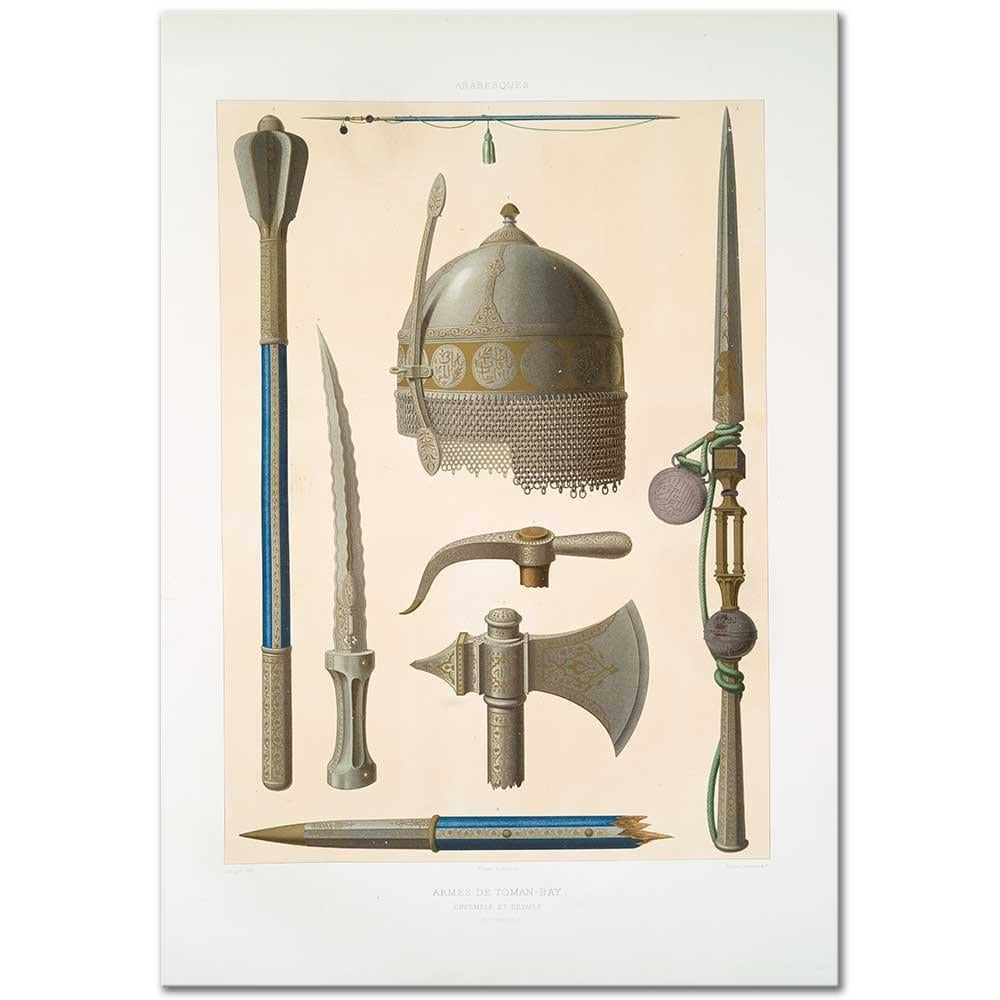 Emile Prisse d'Avennes Arabesk Toman Silahları Kanvas Tablo