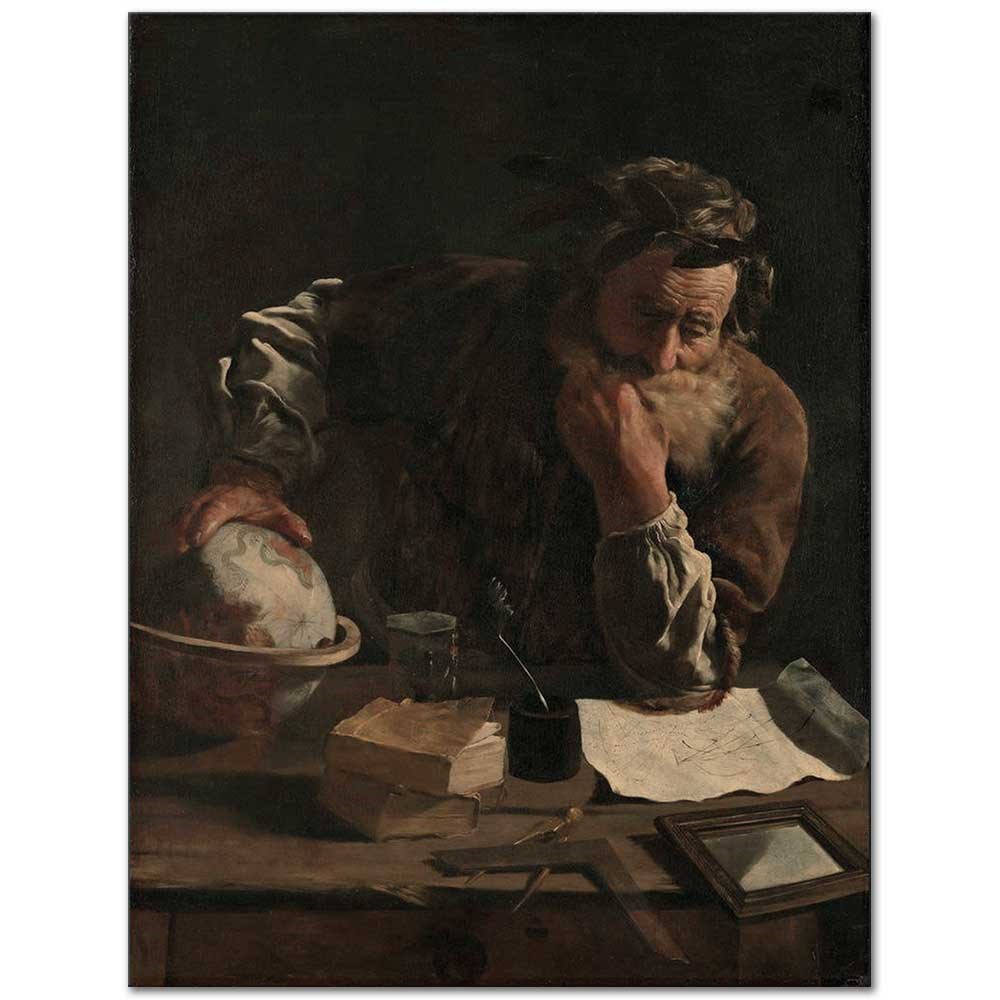 Archimedes Thoughtful by Domenico Fetti as Fine Art Print