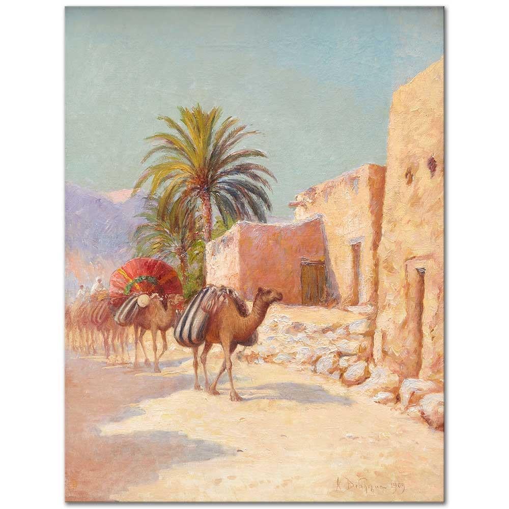 Alexis Auguste Delahogue Kervanın Varışı Kanvas Tablo