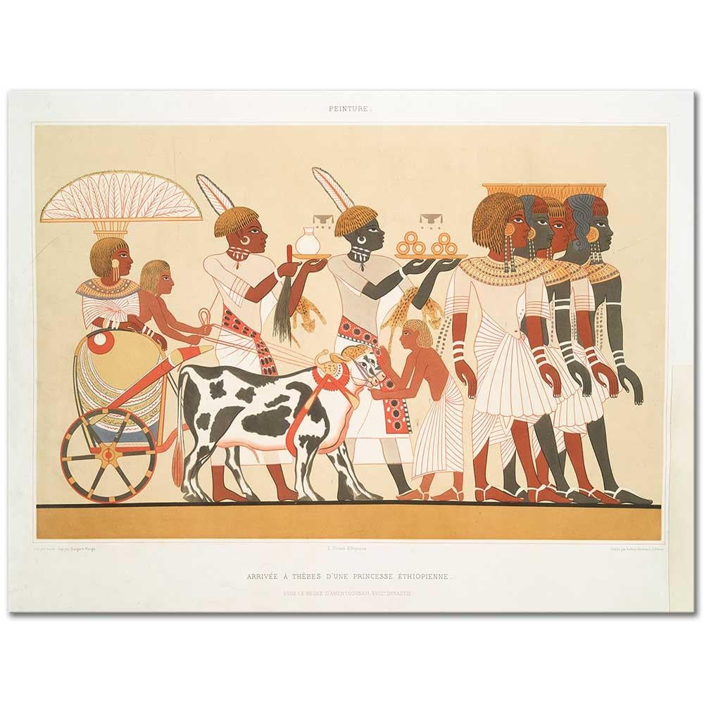 Emile Prisse d'Avennes Etiyopyalı bir Prensesin Teb'e Gelişi Kanvas Tablo