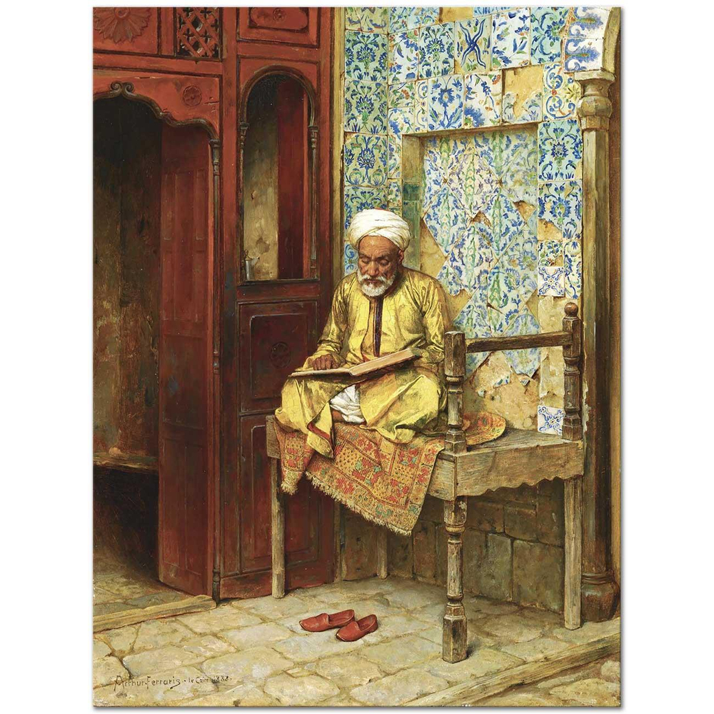 Arthur von Ferraris Kitap Okuyan Adam Kanvas Tablo