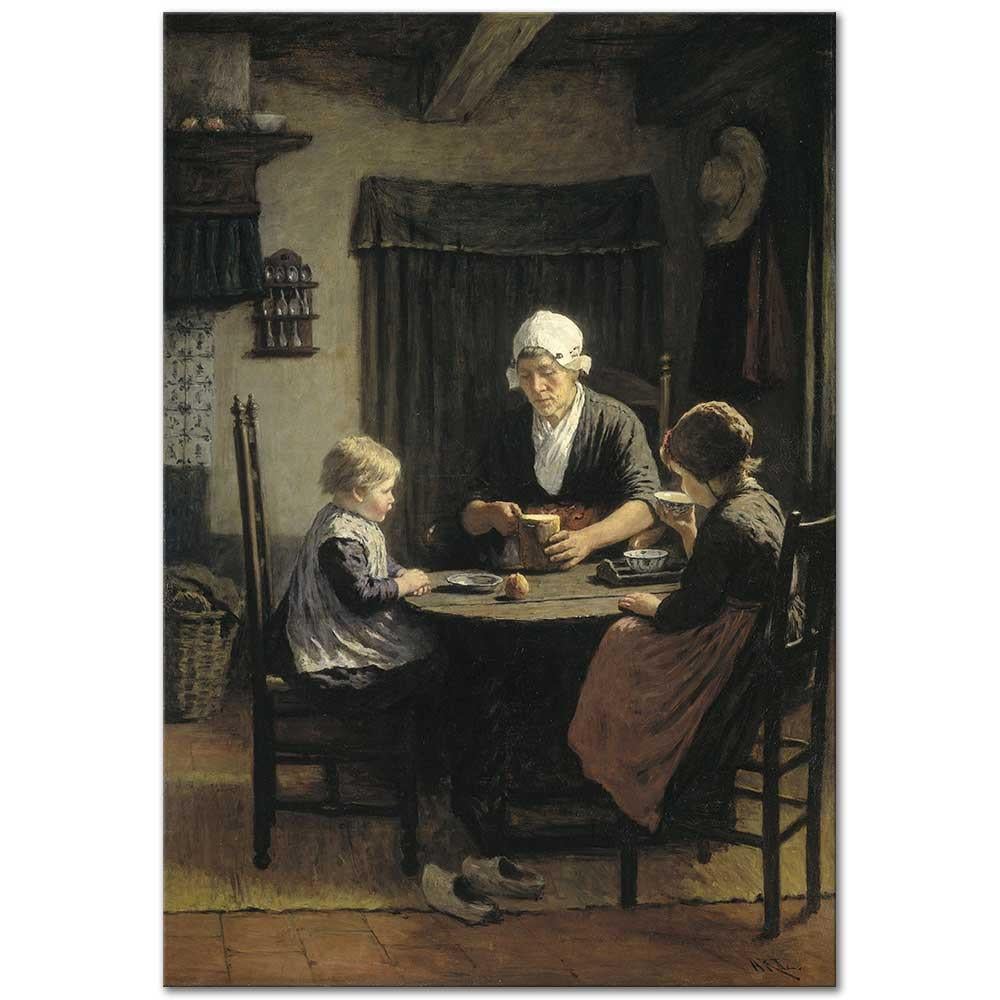 Adolph Artz Büyükannenin Yanında Kanvas Tablo