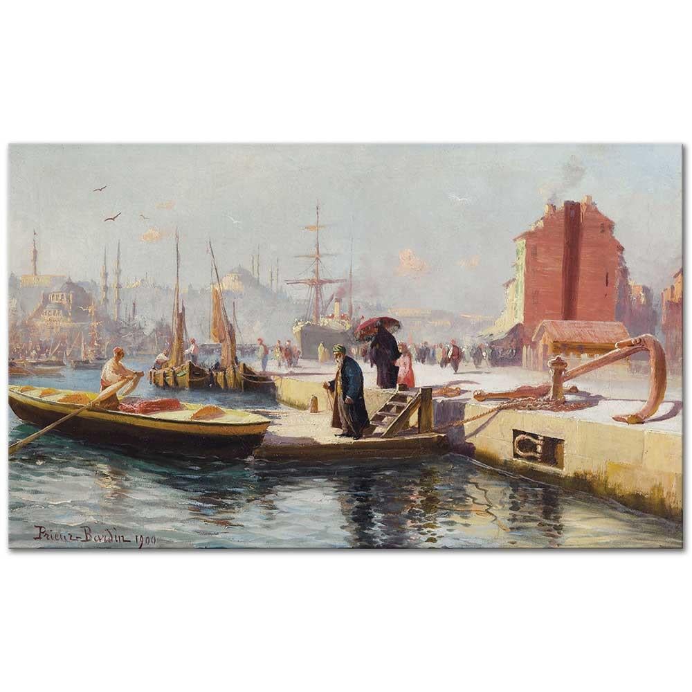 François Prieur Bardin Karaköy Rıhtımında Kanvas Tablo