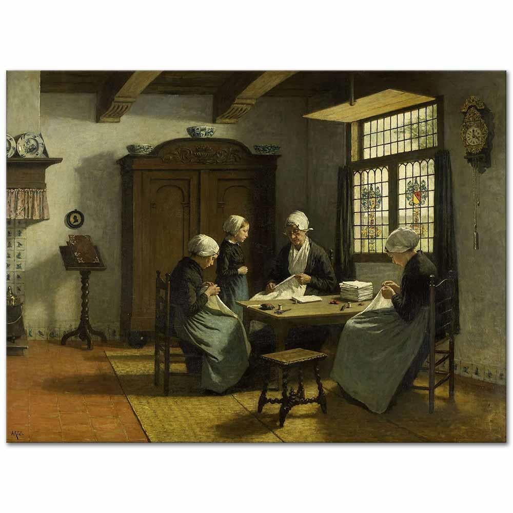 Adolph Artz Katwijk-Binnen'deki Yetimhanede Kanvas Tablo