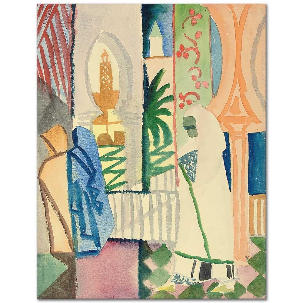 August Macke Cami Avlusunda Kanvas Tablo