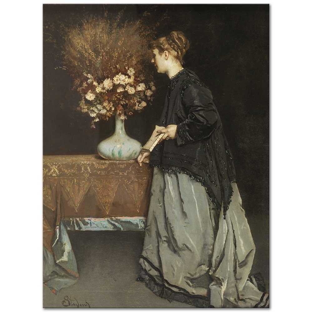 Alfred Stevens Sonbahar Çiçekleri Kanvas Tablo