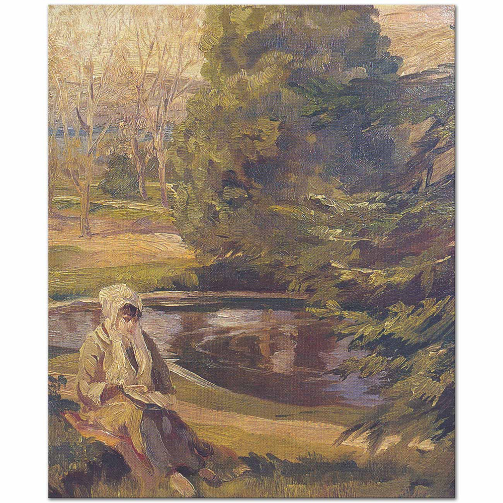 Bahriyeli Ismail Hakkı Dere Kenarı Kanvas Tablo