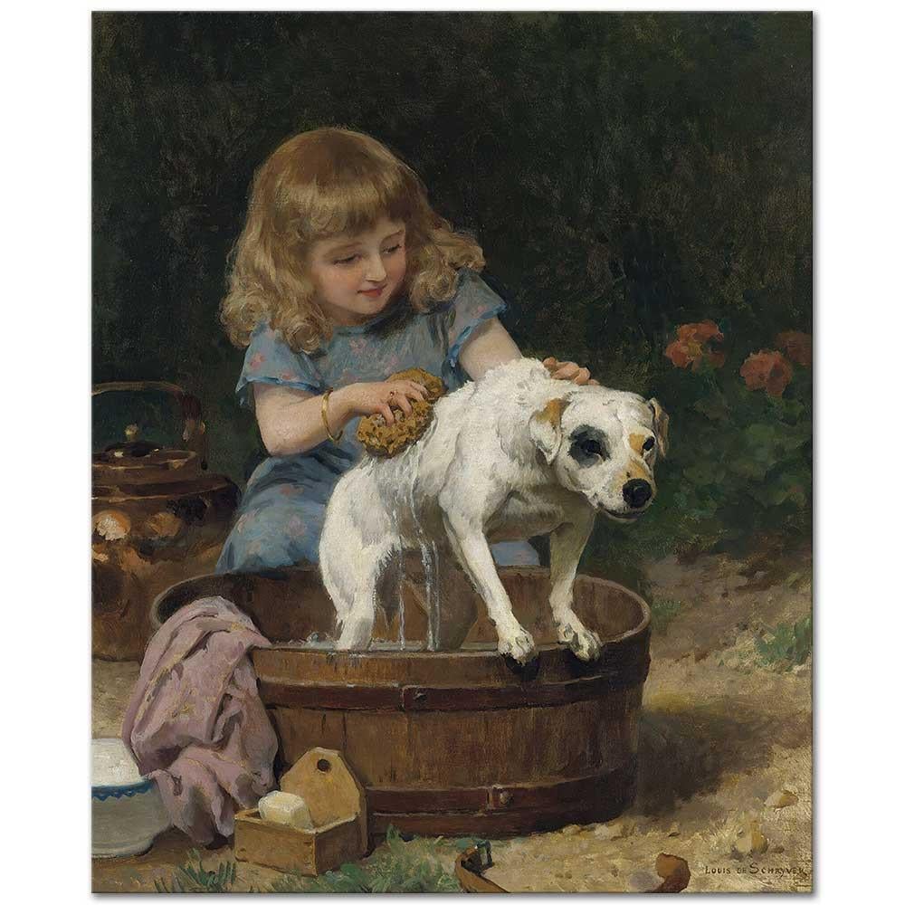 Louis Marie de Schryver Banyo Günü Kanvas Tablo