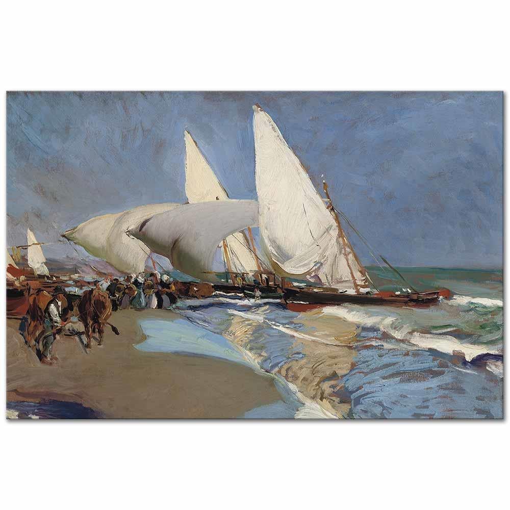 Joaquin Sorolla Valencia Sahili Kanvas Tablo