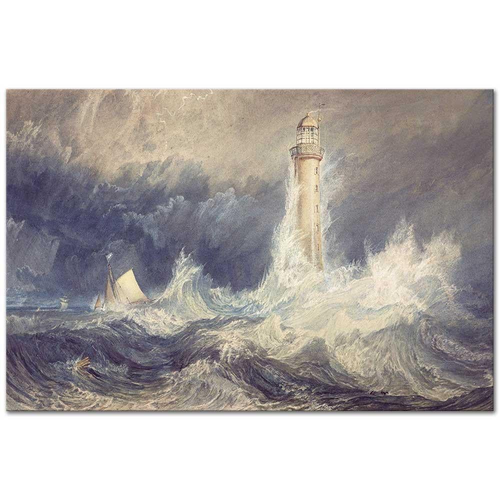 Joseph Mallord William Turner Bell Kayalıklarında Deniz Feneri Kanvas Tablo