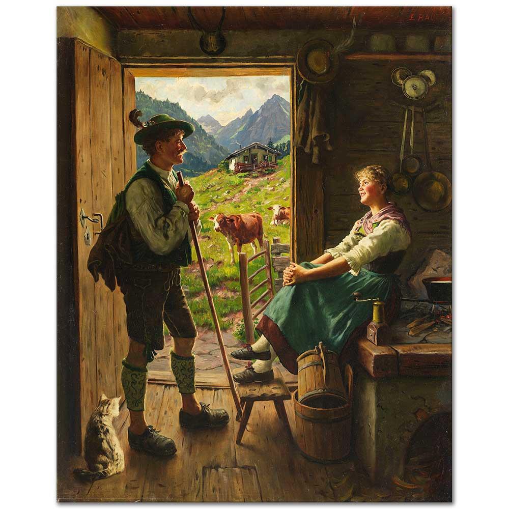 Emil Rau Ziyaret Kanvas Tablo